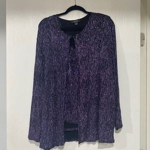 Dress barn two piece shiny jacket and tank top